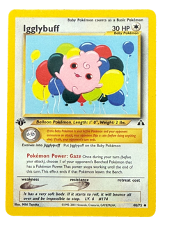 Igglybuff 40/75 Pokemon Neo Discovery Regular Near Mint 1st Edition Card - Image 1