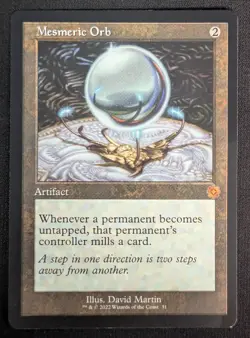 MTG Mesmeric Orb- DAMAGED -The Brothers' War Retro Artifacts Magic Card # 031 - Image 1