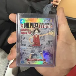 One Piece Monkey D. Luffy US Voyage College Basketball Card Rutgers 1/23 IN HAND - Image 1