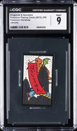 2013 POKEMON PLAYING CARDS POKEMON HANAFUDA JANUARY DRAGONITE & GYARADOS CGC 9 - Image 1