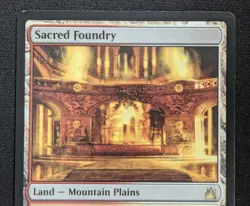 MTG Sacred Foundry- DAMAGED -Ravnica Remastered Magic the Gathering Card # 285 - Image 3