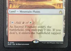 MTG Sacred Foundry- DAMAGED -Ravnica Remastered Magic the Gathering Card # 285 - Image 4