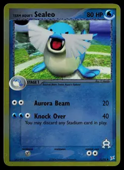 Pokemon Card - Team Aqua's Sealeo Team Magma vs Team Aqua 31/95 Reverse Holo - Image 1