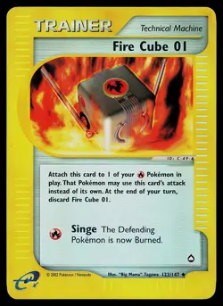 Pokemon Card - Fire Cube 01 Aquapolis 122/147 Reverse Holo - Image 1