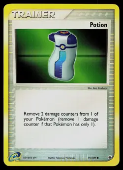 Pokemon Card - Potion Ruby and Sapphire 91/109 Common Reverse Holo - Image 1