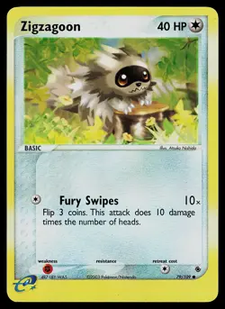 Pokemon Card - Zigzagoon Ruby and Sapphire 79/109 Common Reverse Holo - Image 1