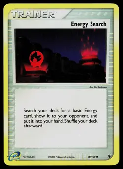 Pokemon Card - Energy Search Ruby and Sapphire 90/109 Reverse Holo - Image 1