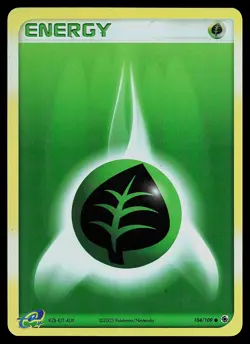 Pokemon Card - Grass Energy Ruby and Sapphire 104/109 Common Reverse Holo - Image 1