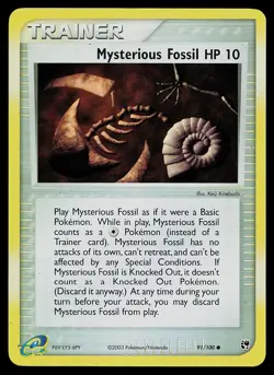 Pokemon Card - Mysterious Fossil Sandstorm 91/100 Common Reverse Holo - Image 1