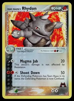 Pokemon Card - Team Magma's Rhydon Team Magma vs Aqua 11/95 Reverse Holo Rare - Image 1