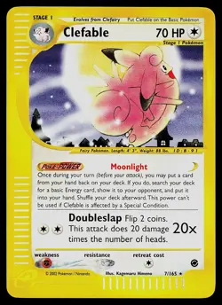 Pokemon Card - Clefable Expedition 7/165 Reverse Holo Rare - Image 1