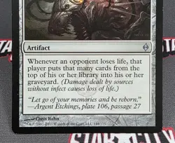 MTG Mindcrank- WRITTEN ON -New Phyrexia Magic the Gathering Card # 144 - Image 4