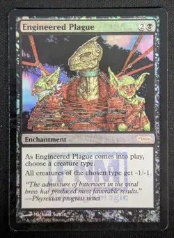 MTG FOIL Engineered Plague- DAMAGED -FNM Promo Magic the Gathering Card # 007 - Image 1