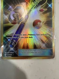 Lana's Fishing Rod 266/236 Cosmic Eclipse Gold Secret Rare Holo Pokemon Card LP - Image 3