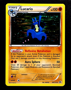2013 Pokemon LUCARIO Legendary Treasures HOLO RARE Black & White Set Card 80/113 - Image 4