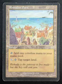MTG Rishadan Port- DAMAGED -Mercadian Masques Magic the Gathering Card # 324 - Image 1