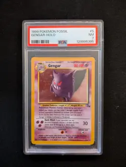 Gengar 1999 Pokemon Fossil Holo Rare 5/62 PSA 7 NM Card - Image 1