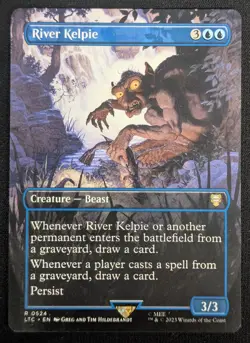 MTG River Kelpie- DAMAGED -LotR Commander Magic the Gathering Card # 524 - Image 1