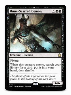 Rune-Scarred Demon [Foundations] Magic MTG FDN 164 NM 💀 - Image 1