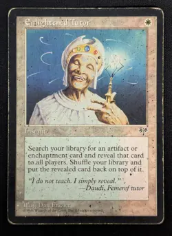 MTG Enlightened Tutor- DAMAGED -Mirage Magic the Gathering Card # 014 - Image 1