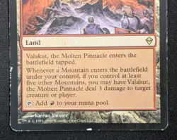 MTG Valakut, the Molten Pinnacle- DAMAGED -Zendikar Magic Card # 228 - Image 4