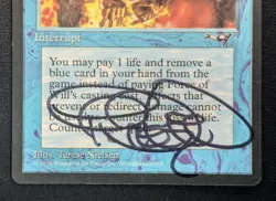MTG Force of Will- Signed -Alliances Magic the Gathering Card # 28 - Image 4
