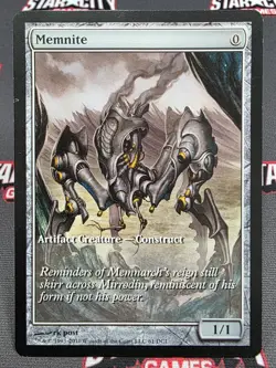 MTG Memnite- DAMAGED -Game Day Promo Magic the Gathering Card # 061 - Image 1