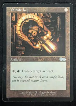 MTG Voltaic Key- DAMAGED -Urza's Saga Magic the Gathering Card # 314 - Image 1