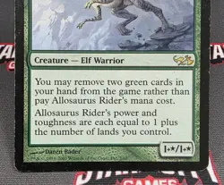 MTG Allosaurus Rider- DAMAGED -DD: Elves vs. Goblins Magic the Gathering Card #2 - Image 4