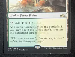 MTG Temple Garden- DAMAGED -Guilds of Ravnica Magic the Gathering Card # 258 - Image 4