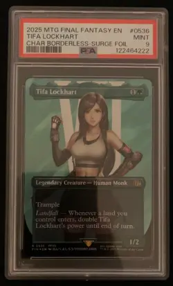 Tifa Lockhart Borderless Surge Foil PSA 9 Graded Final Fantasy MTG - Image 1