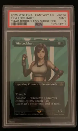 Tifa Lockhart Borderless Surge Foil PSA 9 Graded Final Fantasy MTG - Image 1