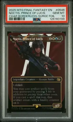 2025 MTG Final Fantasy Borderless Surge Foil #0546 Noctis Prince of Lucis PSA 10 - Image 1