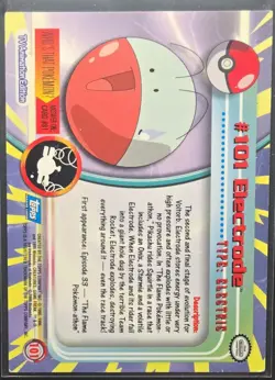 Pokemon Topps Electrode #101 TV Animation Series Blue Logo - Image 2