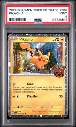 2024 POKEMON TRICK OR TRADE #018 PIKACHU PSA 9 - Image 1