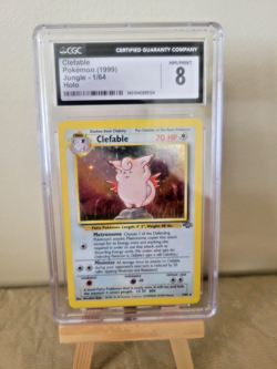 PSA 8 (CGC) 1999 Vintage Pokemon Clefable Rare Holo 1/64 Jungle (NM/MINT) - Image 1