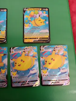 Pokemon TCG Pikachu Lot Of 10 Cards Includeds 2 Promos/ Sleeve and Empty Tin - Image 4
