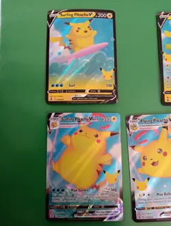 Pokemon TCG Pikachu Lot Of 10 Cards Includeds 2 Promos/ Sleeve and Empty Tin - Image 5