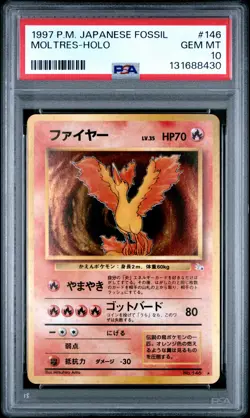 1997 POKEMON JPN FOSSIL #146 MOLTRES-HOLO PSA 10 - Image 1