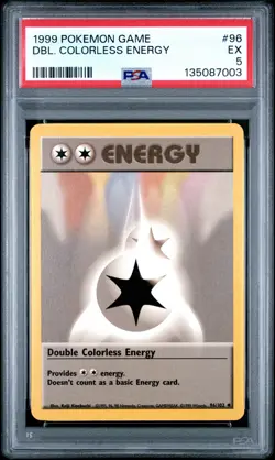 1999 POKEMON BASE SET UNLIMITED #96 DOUBLE COLORLESS ENERGY PSA 5 - Image 1