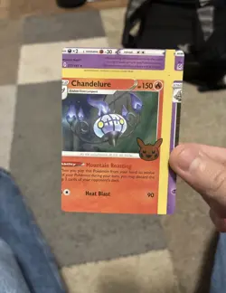 NFC Chandelure Trick Or Trade Miscut Error Holo Pokemon TCG Card - Image 1