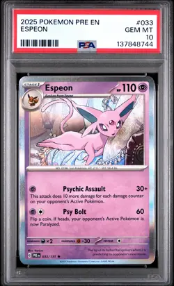 2025 POKEMON PRE EN-PRISMATIC EVOLUTIONS #033 ESPEON PSA 10 - Image 1