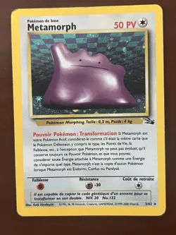 Metamorph! French Ditto, Lightly Played, Fossil Holo Rare Pokemon TCG 3/62 - Image 2