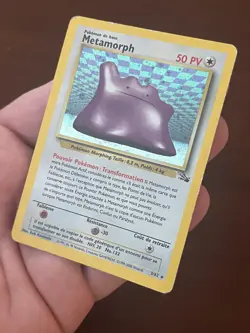 Metamorph! French Ditto, Lightly Played, Fossil Holo Rare Pokemon TCG 3/62 - Image 3
