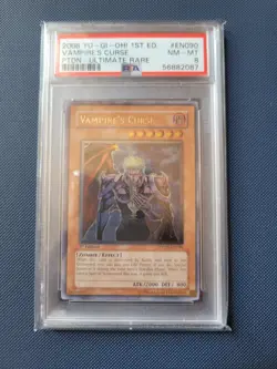 Yu-Gi-Oh! PSA 8 Vampire's Curse PTDN-EN090 1st Edition Ultimate rare - Image 1