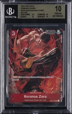 2022 ONE PIECE ROMANCE DAWN #OP01-025 RORONOA ZORO BGS 10 PRISTINE - Image 1