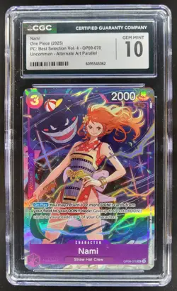 2025 ONE PIECE CCG NAMI ALTERNATE ART OP09-070 CGC 10 E PT - Image 1