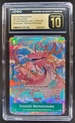 2025 ONE PIECE CCG KOUZUKI MOMONSUKE ALT ART OP10-028 CGC 10 PRISTINE E PT - Image 1