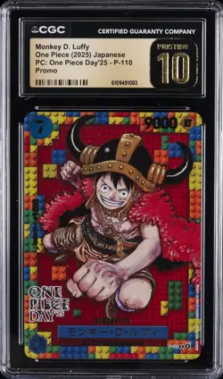 2025 ONE PIECE DAY'25 JPN PROMO #P-110 MONKEY D. LUFFY CGC 10 PRISTINE - Image 1