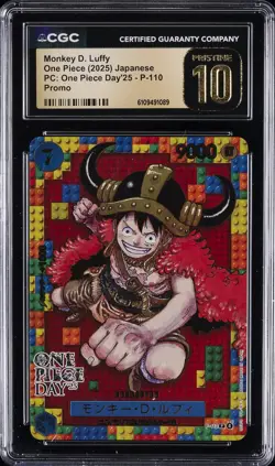 2025 ONE PIECE DAY'25 JPN PROMO #P-110 MONKEY D. LUFFY CGC 10 PRISTINE - Image 1